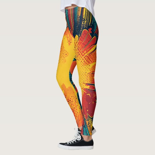 Leggings Explosion d'art pop de style comique (1) (Gauche)