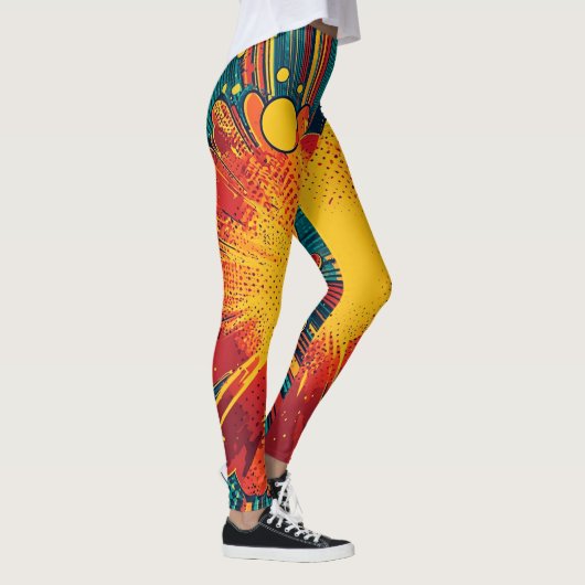 Leggings Explosion d'art pop de style comique (1) (Droite)
