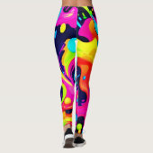 Leggings Explosion de couleur liquide Neon Chaos (Dos)