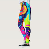 Leggings Explosion de couleur liquide Neon Chaos (Gauche)