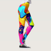 Leggings Explosion de couleur liquide Neon Chaos (Droite)