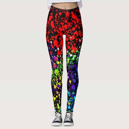 Leggings Explosion de couleur peinture éclaboussure mode (Devant)