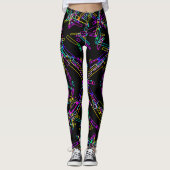 Leggings Explosion de géométrie néon : éclaboussure abstrai (Devant)