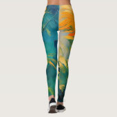 Leggings Explosion de palmier abstrait – Énergie tropicale  (Dos)