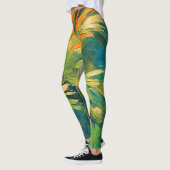 Leggings Explosion de palmier abstrait – Énergie tropicale  (Gauche)