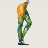 Leggings Explosion de palmier abstrait – Énergie tropicale  (Droite)