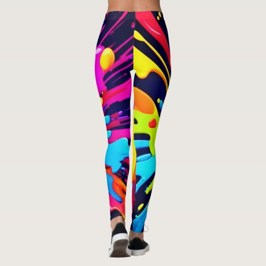 Leggings Explosion de peinture radiante (Dos)