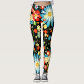 Leggings Explosion florale de couleur (Devant)