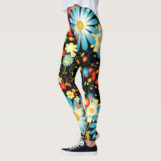 Leggings Explosion florale de couleur (Gauche)