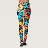 Leggings Explosion florale vibrante par Doodle (Dos)