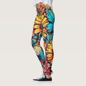 Leggings Explosion florale vibrante par Doodle (Gauche)