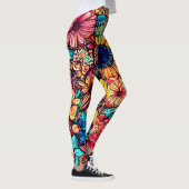 Leggings Explosion florale vibrante par Doodle (Droite)