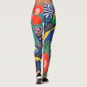 Leggings Expressionnisme perroquets Art Plante tropical (Dos)
