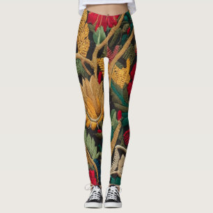 LEGGINGS "EXQUISITION DE BRODERIES MOTIFS FLORALES"