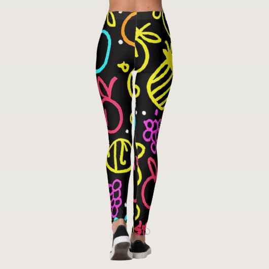 Leggings Extravagance de fruits de néon (Dos)