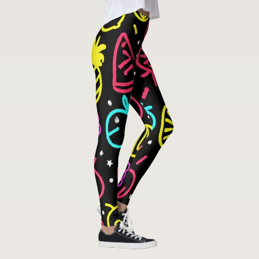 Leggings Extravagance de fruits de néon (Droite)