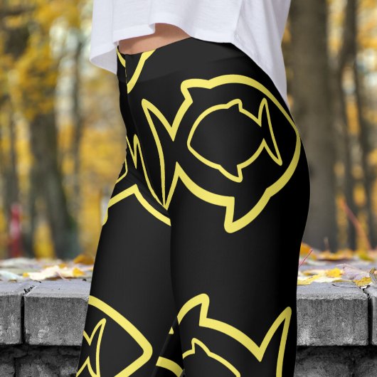Leggings Fabable Fun Motif noir et jaune Fin