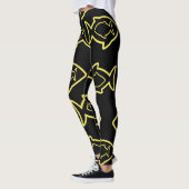 Leggings Fabable Fun Motif noir et jaune Fin (Gauche)