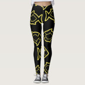 Leggings Fabable Fun Motif noir et jaune Fin (Devant)