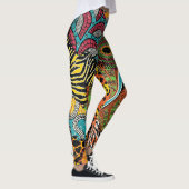 Leggings Fabric africain : Patchwork d'animaux sauvages. (Droite)