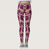 Leggings Fabuleux cadre rouge en Motif or (Devant)
