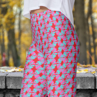 Leggings Fabuleux Motif de changement de phase rouge brilla