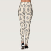 Leggings Fabuleux Motif de fougères blanches (Dos)