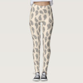 Leggings Fabuleux Motif de fougères blanches (Devant)
