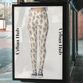 Leggings Fabuleux Motif de fougères blanches
