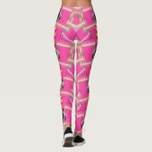 Leggings Fabuleux rose encadré en Motif or (Dos)