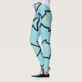 Leggings Fabulous Fun Motif bleu et noir fin amusant (Gauche)