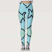 Leggings Fabulous Fun Motif bleu et noir fin amusant (Devant)