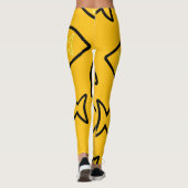 Leggings Fabun Fun Jaune et Motif Fin Noir (Dos)