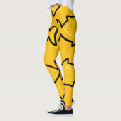 Leggings Fabun Fun Jaune et Motif Fin Noir (Gauche)
