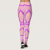 Leggings Fabun Motif rose et fin violet amusant (Dos)