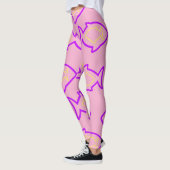Leggings Fabun Motif rose et fin violet amusant (Gauche)