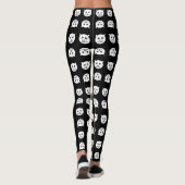 Leggings face de chat noir et blanc (Dos)