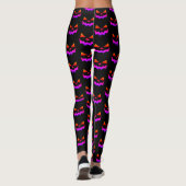 Leggings Face de citrouille Jack-o-lanterne brillante sur n (Dos)