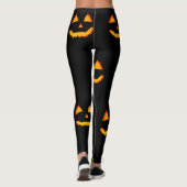 Leggings Face de jack-o-latterne brillante sur halloween no (Dos)