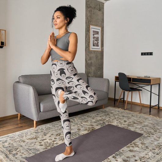 Leggings faces de bande dessinée