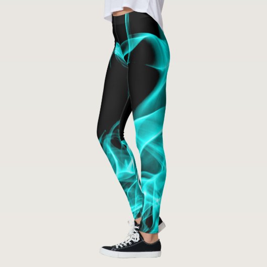 Leggings Fâcheux Fumée Turquoise Abstraite (Gauche)