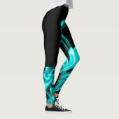 Leggings Fâcheux Fumée Turquoise Abstraite (Droite)