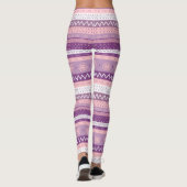 Leggings Fâcheux, Violet Multi-Motif, Blanc Rose (Dos)