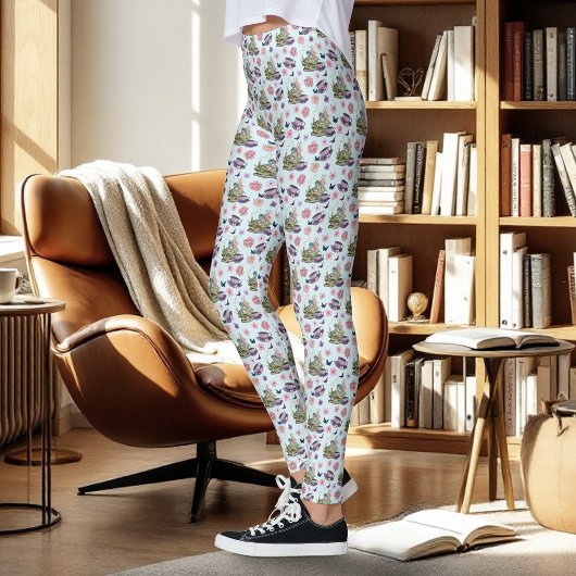 Leggings Fairy Dragon Books Tea Friendship 