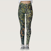 Leggings Faisan d'arbre boisé William Morris (Devant)