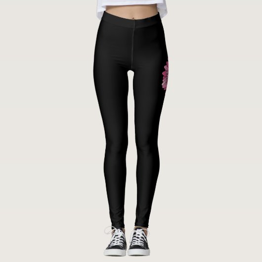 Leggings Faith Pink Flower Cancer Sensibilisation (Devant)