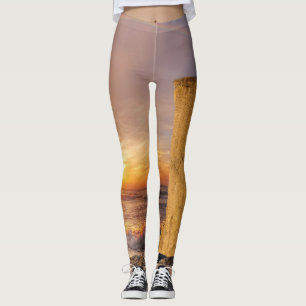 Leggings Falaise de la mer du coucher du soleil