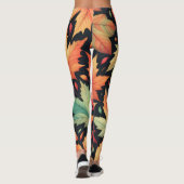 Leggings Fall Autumn Maple Leaves Colorful Pattern  (Dos)