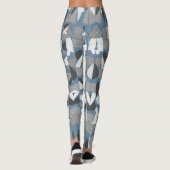 Leggings Fall Grays Abstraits Botanical Personnaliser le no (Dos)