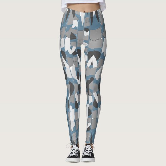 Leggings Fall Grays Abstraits Botanical Personnaliser le no (Devant)